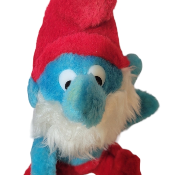 Vintage 1981 Papa Smurf Plush Stuffed Toy Peyo Wallace Berrie & Co. 8". - Picture 2 of 5